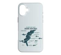 Carcasa para iPhone 16 Plus East Coast Shark Sightings Cool Map