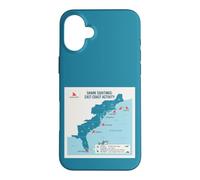Carcasa para iPhone 16 Plus East Coast Shark Sightings Map