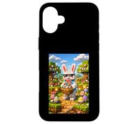 Carcasa para iPhone 16 Plus Easter Gamer Bunny Pixel Rabbit Gaming Niños Niños Juveniles Hombres