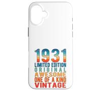 Carcasa para iPhone 16 Plus Edición Limitada, Vintage, Retro, año de Nacimiento 1931.