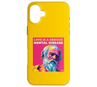 Carcasa para iPhone 16 Plus El Amor es una Enfermedad Mental Palabras de sabiduría de Platón Estilo de Arte Pop