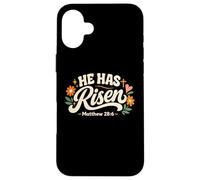 Carcasa para iPhone 16 Plus Él es Resucitado Pascua Cristiano Vacío Tumba Resurrección Domingo