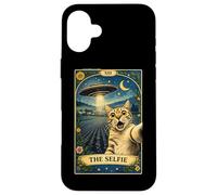 Carcasa para iPhone 16 Plus El Gato Selfie Tarot Carta OVNI Alien Sci Fi Parodia Invasión