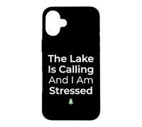 Carcasa para iPhone 16 Plus El Lago está Llamando y Estoy Estresado Pescador de Agua Dulce