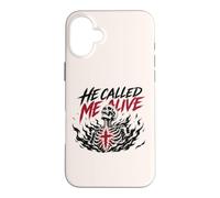 Carcasa para iPhone 16 Plus Él me llamó Vivo Jesús Fe Esqueleto Cristiano