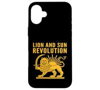 Carcasa para iPhone 16 Plus Emblema Antiguo de la Herencia Persa de la revolución del León y el Sol