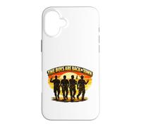 Carcasa para iPhone 16 Plus Emblema de reunión de The Boys Are Back in Town Brotherhood Divertido