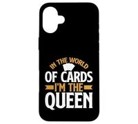 Carcasa para iPhone 16 Plus En el Mundo de Las Cartas im The Queen Trading Card