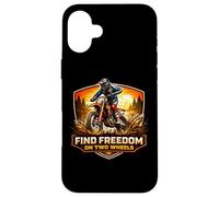 Carcasa para iPhone 16 Plus Encuentra la Libertad en Dos Ruedas Dirt Bike Motocross MX Rider Sun