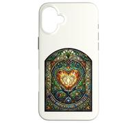 Carcasa para iPhone 16 Plus Enfermera pediátrica Pequeños Pacientes Grandes Milagros Vidrieras