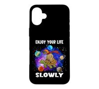 Carcasa para iPhone 16 Plus Enjoy Your Life Slowly Turtle Sloth Funny Sloths Turtles