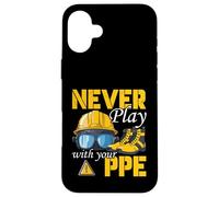 Carcasa para iPhone 16 Plus EPP Seguridad para Trabajadores de la construcción Nunca juegue con su EPP
