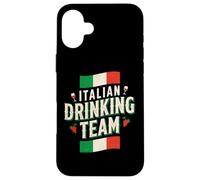 Carcasa para iPhone 16 Plus Equipo Italiano de Beber Divertido Beber Amante de la Cerveza Beer Pong