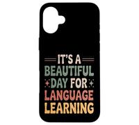 Carcasa para iPhone 16 Plus Es un Hermoso día para el Aprendizaje de Idiomas Retro Groovy