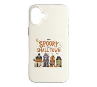 Carcasa para iPhone 16 Plus Espeluznante en una pequeña Ciudad Halloween Fantasmas Casas embrujadas