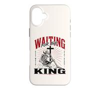 Carcasa para iPhone 16 Plus Esperando al Rey Esqueleto Cristiano Arte bíblico