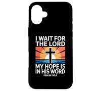 Carcasa para iPhone 16 Plus Espero al Señor Salmo 130:5 Escritura Fe