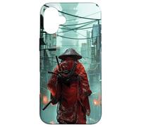 Carcasa para iPhone 16 Plus Espíritu Bushido japonés en Samurai Retro Punk Vaporwave