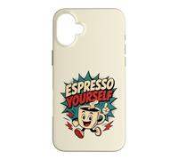Carcasa para iPhone 16 Plus Espresso Yourself Divertido Estilo Vintage Café Comic Retro Art