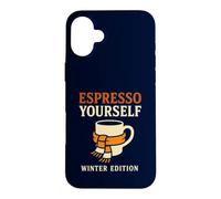 Carcasa para iPhone 16 Plus Espresso Yourself Winter Edition Divertido Juego de Palabras para Amantes del café