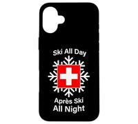 Carcasa para iPhone 16 Plus Esquí Todo el Día Après Esquí Toda la Noche Suiza