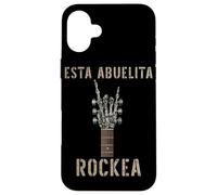 Carcasa para iPhone 16 Plus Esta Abuelita Rockea Mano de Esqueleto Music Rock Guitar
