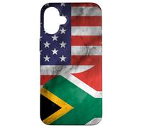 Carcasa para iPhone 16 Plus Estados Unidos y Sudáfrica Yin Yang - Bandera sudafricana Americana