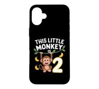Carcasa para iPhone 16 Plus Este pequeño Mono es un Divertido cumpleaños para una niña de Dos años