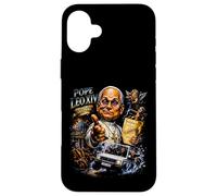 Carcasa para iPhone 16 Plus Estilo de los años 80 Papa León XIV Estilo Vintage Católico Divertido Streetwear