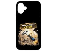 Carcasa para iPhone 16 Plus Esto no es un simulacro, Humor de construcción, Casco para Trabajadores