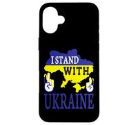 Carcasa para iPhone 16 Plus Estoy con Ucrania - Love Stop War - Ucrania Mapa