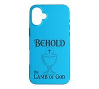 Carcasa para iPhone 16 Plus Eucaristía Católica He aquí la Comunión del Cordero de Dios