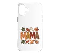 Carcasa para iPhone 16 Plus Fall Mama Patchwork Style Hojas de otoño Calabaza
