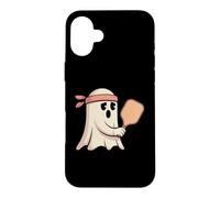 Carcasa para iPhone 16 Plus Fantasma Jugando Pickleball con gráfico Bandana