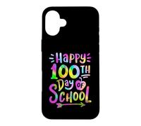 Carcasa para iPhone 16 Plus Feliz centésimo día de Clases, teñido de Corbata, 100 días, Estudiantes y Profesores