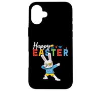 Carcasa para iPhone 16 Plus Feliz Pascua Block Building Dabbing Rabbit Brick Builder