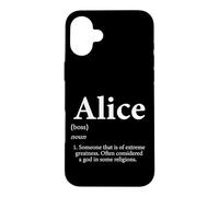 Carcasa para iPhone 16 Plus Fiesta de cumpleaños Divertida con el Nombre de Alice Definition para Allison