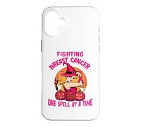 Carcasa para iPhone 16 Plus Fighting Breast Cancer One Spell At A Time Witches Wear Pink