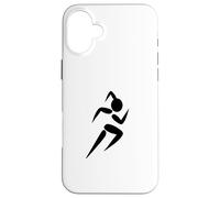 Carcasa para iPhone 16 Plus Figura de Palo de Cola de Caballo Track Sprinter Running Club Runner