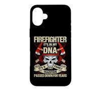 Carcasa para iPhone 16 Plus Firefighter It's In My DNA Fireman Proud Firefighters Lovers