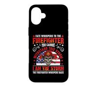Carcasa para iPhone 16 Plus Firefighters I'm The Storm Firefighter American Flag Fireman