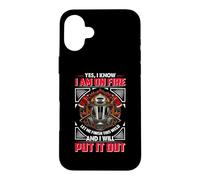 Carcasa para iPhone 16 Plus Fireman Yes I Know I Am On Fire Firefighter Firefighters