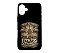 Carcasa para iPhone 16 Plus Fitness Disciplina Oración Cristiana Gimnasio Entrenamiento Culturismo