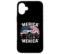 Carcasa para iPhone 16 Plus Flag Truck July Fourth July 4th Independence Day American