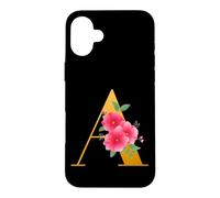 Carcasa para iPhone 16 Plus Floral A Alphabet Cute Initial Monogram Letter A Graphic