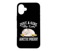 Carcasa para iPhone 16 Plus Flowers Womens Kids Just A Girl Who Loves Arctic Foxes Lover