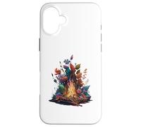 Carcasa para iPhone 16 Plus Fogata Forestal con Flora Vibrante y Fauna