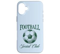 Carcasa para iPhone 16 Plus Football Social Club Balón de fútbol Diseño de Estilo Vintage