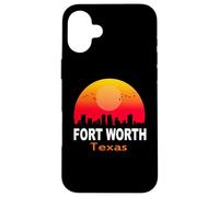 Carcasa para iPhone 16 Plus Fort Worth Texas State USA Vintage Retro Sunset City Skyline