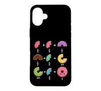Carcasa para iPhone 16 Plus Fracciones de Dona Humor matemático para Profesores, Estudiantes, niños